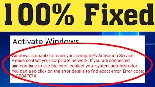 How To Fix Error Code 0xC004F074  Windows 10 Pro Activation Error [upl. by Pry]