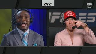 HD Colby Covington and Kamaru Usman get into heated exchange on post fight broadcast [upl. by Storz]