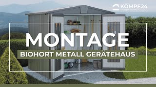 Biohort Metall Gerätehaus Europa Aufbau amp Montage [upl. by Aysahc579]