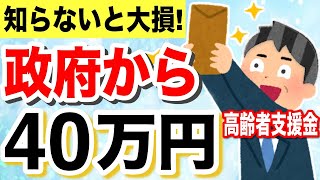 【知らないと損！】政府から高齢者へ40万円！60歳以降に申請すれば得する給付金・助成金とは？ [upl. by Carrel163]