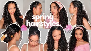 10 EASY HairStyles for Curly Hair  SPRING 2021 ✨ [upl. by Natalia933]