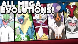 Pokémon X and Y  All Mega Evolutions w Stats and Locations [upl. by Nyar]