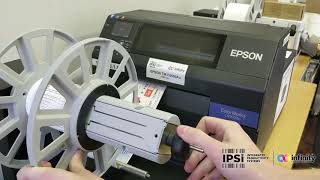 IPSi Print Lab  Epson ColorWorks C6500 DPR Label UnwinderRewinder Demo [upl. by Alesram866]