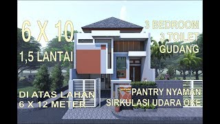 trend of minimalist house split level 15 floor 6x10 on land 6x12 meters 3 bedrooms 3 toilets [upl. by Gaskin]