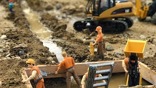 BRUDER TOYS tractors adn trucks construction  WATER PIPE  Construction toys  Kids video [upl. by Sheffie]