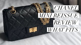 CHANEL MINI REISSUE REVIEW and WHAT FITS [upl. by Shoshanna325]