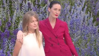 Cressida Bonas and Erin O’Connor attending the Dior Fashion Show [upl. by Bartolemo]