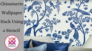 How To Get The Perfect Chinoiserie Wallpaper Look With Stencil by Cutting Edge Stencils [upl. by Clite]