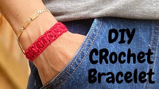 DIY how to crochet a Bracelet  Como tejer un brazalete o pulsera a crochet paso a paso [upl. by Leba]