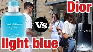 Dior Sauvage edt vs Dolce amp Gabbana light blue eau intense pour homme  fragrance test [upl. by Anih543]