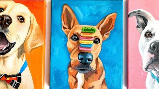 Painting Your Dog in Acrylics  Easy Beginner Level [upl. by Ku]