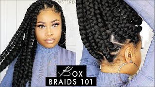 EASY amp NEAT JUMBO BOX BRAIDS elastic band method [upl. by Capon]