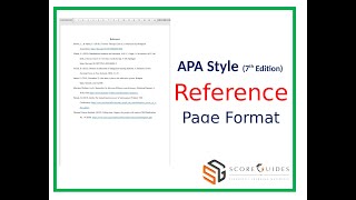 APA Style 7th Reference Page Format [upl. by Neros679]