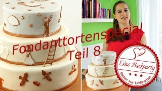 Fondanttortenspecial Teil 8  Torte mit Fondant überziehen  Torten stabeln  Finale [upl. by Ciredor]