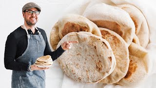 Homemade Pita Bread Recipe [upl. by Eenobe]