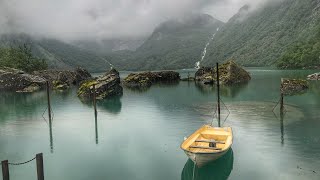 Folgefonna National Park  Glacial Lake amp Waterfall [upl. by Ailic]