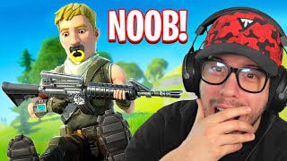 Typical Gamer REACTS to his FIRST GAME of Fortnite Battle Royale [upl. by Alyk]