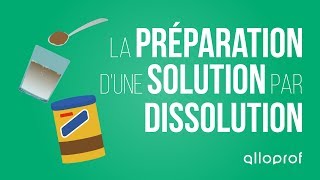 La préparation dune solution par dissolution  Sciences  Alloprof [upl. by Katina]