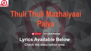 Thuli Thuli Mazhaiyaai Karaoke Paiya Lyrics [upl. by Yrdnal]