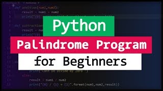 Palindrome Program in Python [upl. by Cirdet]