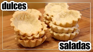 Masa para TARTALETAS Saladas y Dulces  Masa Sablée y Brisée [upl. by Anot944]