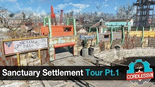 Fallout 4  Sanctuary Settlement Tour Part 1 [upl. by Elocal]