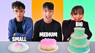 SMALL vs MEDIUM vs BIG Food Challenge  Lucas and Marcus [upl. by Euqnom]