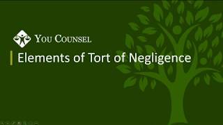 Elements of Tort of Negligence [upl. by Longmire]