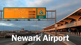 Driving thru Newark Liberty International Airport terminal A B C [upl. by Eivla967]