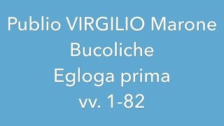 Virgilio  Bucoliche  Egloga prima  vv 182 [upl. by Alrich]