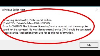 how to fix windows 10 activation error 0xc004f074windows 10 error code 0xc004f074 [upl. by Arnaldo]