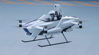 Toyotas SkyDrive  the 1st human piloted quotdronequot is here [upl. by Ylrebmik]