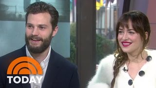 Fifty Shades Jamie Dornan Dakota Johnson Talk Being Naked On Set  TODAY [upl. by Anifares]