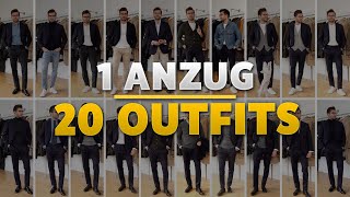 20 Outfits mit EINEM Anzug  Stylingtipps für Männer [upl. by Eesac631]