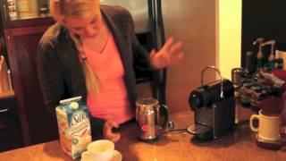 Nespresso Aeroccino Plus Frother Review Frothing Almond Milk [upl. by Lovell413]