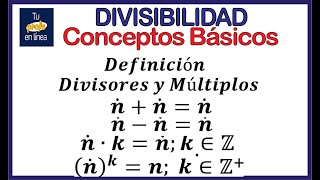 DIVISIBILIDAD 01 Conceptos Básicos [upl. by Aamsa]