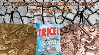 Zilveren munten schoonmaken met zilversoda [upl. by Varden]