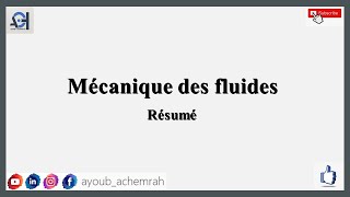 Résumé de la mécanique des fluides 2 [upl. by Geminius]