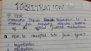 ARBITRATION PART1  LLB NOTES [upl. by Murrell]