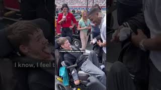 Rapper Nelly Gifts Jacket to Disabled Fan at NASCAR Concert [upl. by Eifos532]